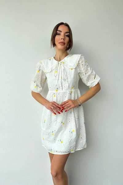 Miracle Omni Yellow Baby Collared Embroidered Dress