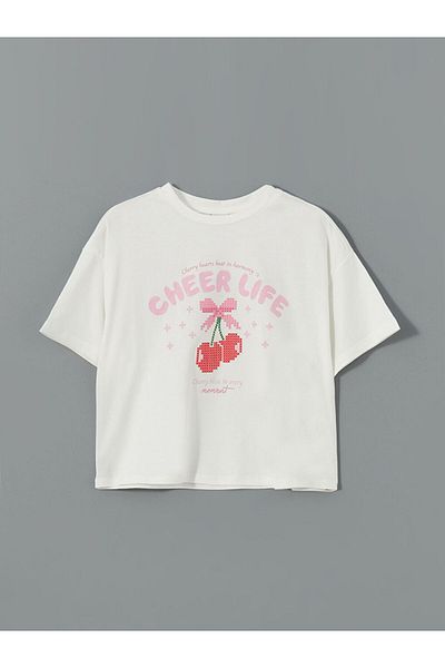 LC Waikiki New Season Crew Neck Girl's Crop T-Shirt - S56466Z4