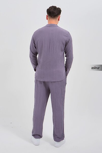 ASİLNUR Sefa Men's Hajj and Umrah Clothing (Gray) Double Set