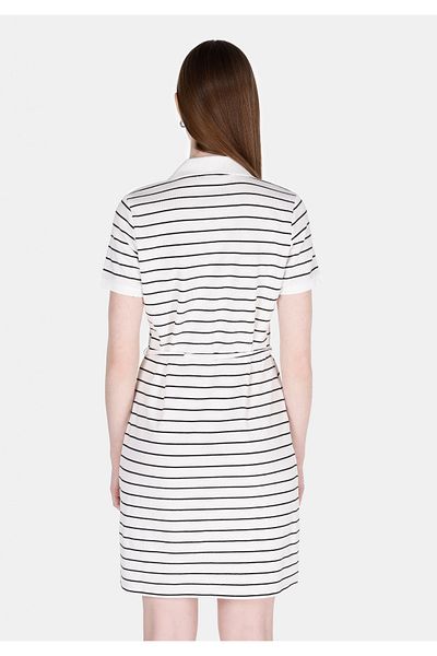 Colin's Regular Fit Striped Women's White Short Sleeve Dress