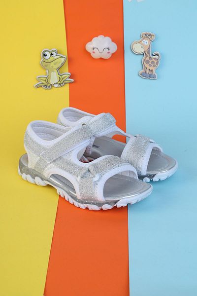 Moda Lime Girl's Velcro Flexible Sole Full Mid-Pedic Durable Wide Mold Girl's Sports Sandals Slippers