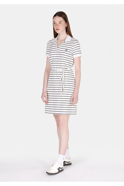 Colin's Regular Fit Striped Women's White Short Sleeve Dress