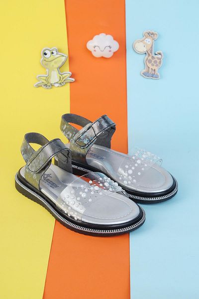 Moda Lime Girl's Velcro Flexible Sole Full Mid-Pedic Durable Wide Mold Girl's Sports Sandals Slippers