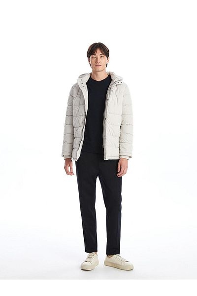 LC Waikiki Ανδρικό πουπουλένιο παλτό SOUTHBLUE Standard Fit με κουκούλα