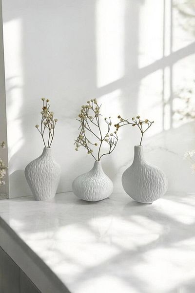 Paradise Work Textured Chubby 3-Piece Minimal Vase
