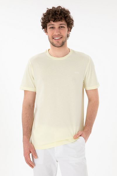 U.S. Polo Assn. Men's Regular Fit Crew Neck Lemon Basic T-Shirt 50305928 -Vr035