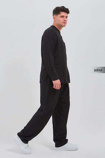 ASİLNUR Men's Black Clothing Double Suit - Hajj and Umrah