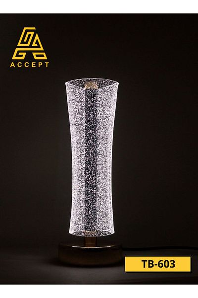 ACCEPT Table lamp with three lights, white, yellow and solar, gold metal base