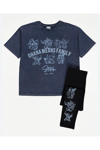 Çipil Set de tricou și jambiere spălate de culoare albastră