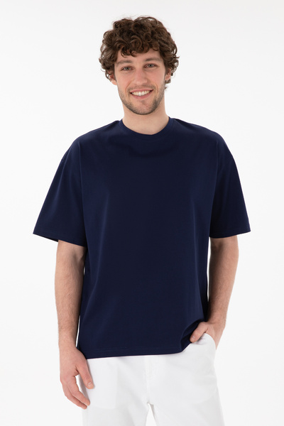 U.S. Polo Assn. Erkek Comfort Fit Bisiklet Yaka Lacivert Merserize Basic Tişö...