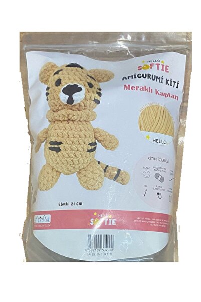 BALIM ÖRGÜ EVİ Tig Work Amigurumi Kit "Curious Tiger" 21 cm