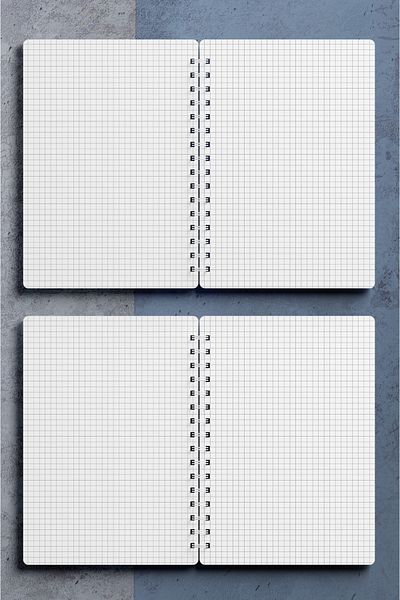 Miona A5 Spiral Hardboard Cover 120 Sheets Squared School Notebook, Notebook