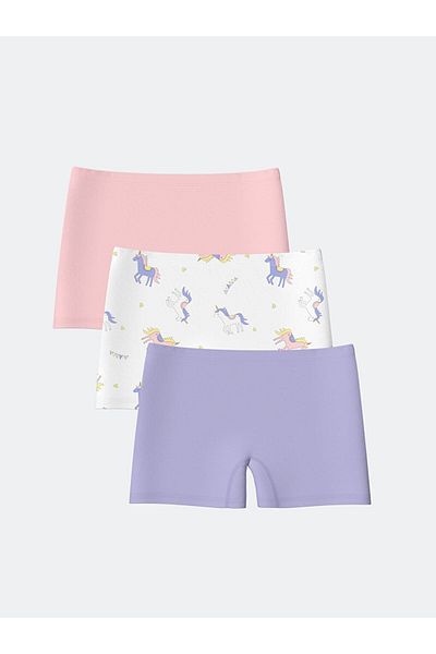 LC Waikiki New Season Printed Girls Boxer 3 τεμαχίων - S57686Z4