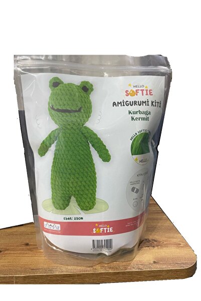 BALIM ÖRGÜ EVİ Tig Work Amigurumi Kit "Frog Kermit" 25 cm