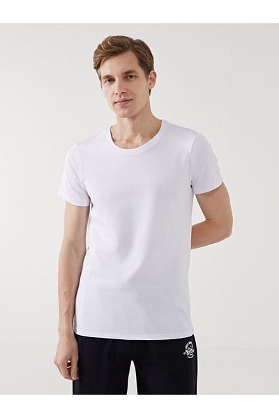 LC Waikiki Tricou pentru bărbați din bumbac pieptănat cu decolteu rotund de sezon nou - S50002Z8