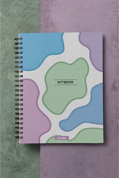 Miona A5 Spiral Hardboard Cover 120 Sheets Squared School Notebook, Notebook