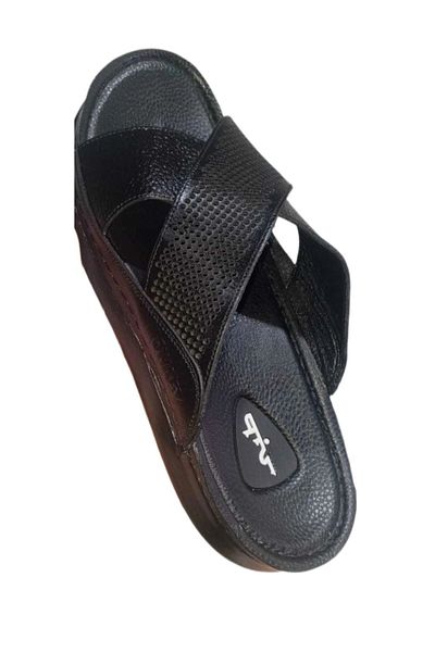 Handmade Men's Handmade Leather Slippers Natural Leather,Orthopedic Sole,Suitable for Heel Pain&Diabetics