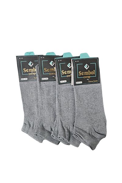LiderMarketing Symbol Men's Booties Socks Gray Color 40-45 12 Pairs