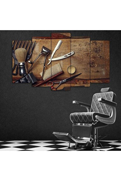EVLOYA Retro Tıraş Malzemeleri - 5 Parçalı Berber Tablo