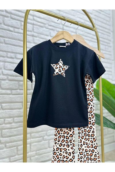 Baby Leopard Patterned 2-Piece Tights Girl Set