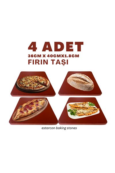 EstarconBakingStone 4Pcs 36Cmx40Cmx1.8Cm Baking Stone Pizza Stone Baking Stone Bread Stone