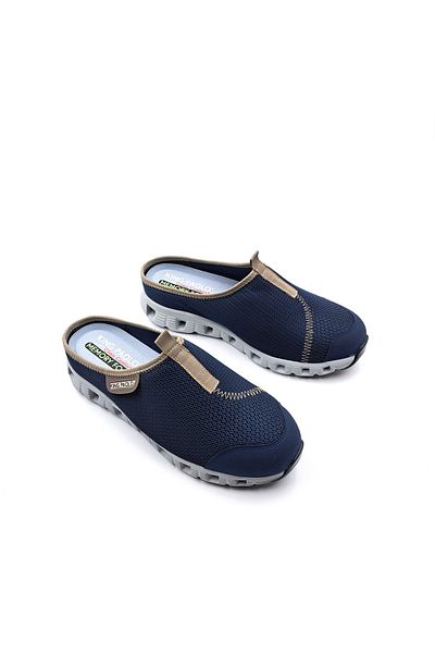 KİNG PAOLO Ανδρικές παντόφλες Sabo Memory Foam Closed Toe Navy Blue