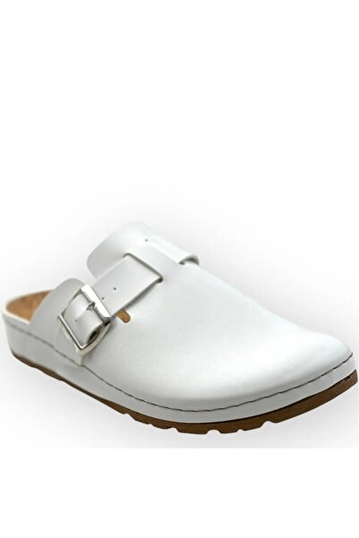 FLY SOFT Unisex Beyaz Ortopedik Sabo Terlik
