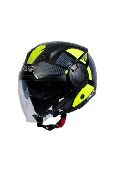 Sway Açık Kask Güneş Vizörlü Sw 766 Geko Yellow