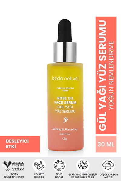 Bade Natural سيروم للوجه بزيت الورد للاسترخاء ومضاد للأكسدة 30 مل