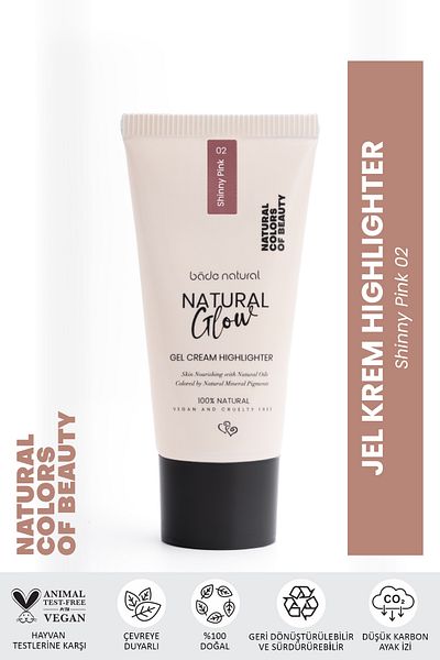 Bade Natural Gel Cream Highlighter Shinny Pink 02 100% Natural