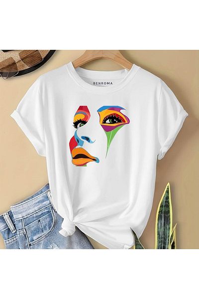 BENROMA 1 tricou este un cadou pentru achiziții de 6 și mai sus în coș - tricou pentru copii cu față colorată imprimată