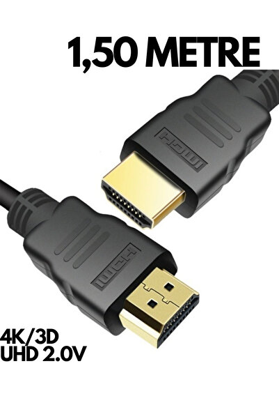 HQ SPEED 1,5 Metre Altın Uçlu 4k 3d Uhd Hdmı 2.0 Kablo – Yüksek Hızlı Görüntü...