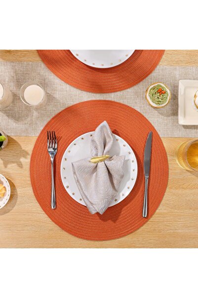 Sistaful 6 Adet Hasır Jüt Supla / Amerikan Servis Lux Sunum Tabak Altlığı