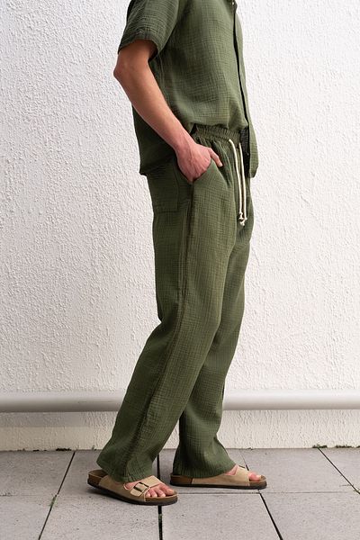 GIESTO Khaki Pants with Edge Effect