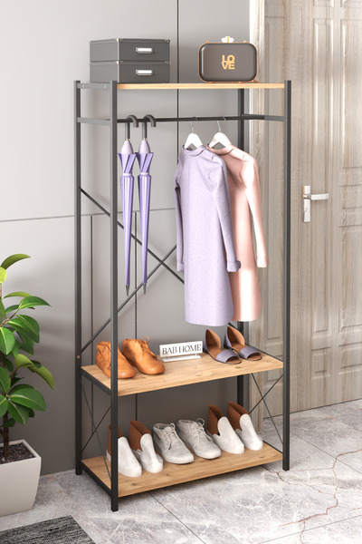 BABHOME Çok Amaçlı Portmanto Askılık Ayakkabılık Vestiyer Kıyafet Askılığı At...