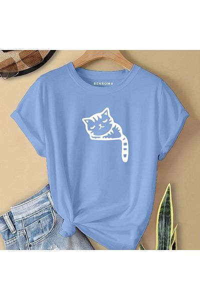 BENROMA 1 tricou este un cadou pentru achiziții de 6 sau mai multe în coș - Tricou pentru copii cu pisică adormită