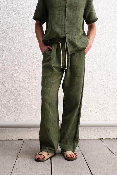 GIESTO Khaki Pants with Edge Effect