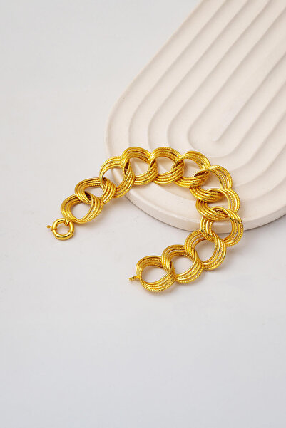 Bilezikci Samanyolu Kalın Halkalı 14 Ayar Altın Bileklik