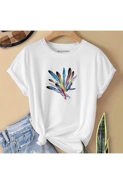 BENROMA 1 produs este un cadou pentru achiziții de 6 și peste Tricou pentru copii cu imprimeu cu pene