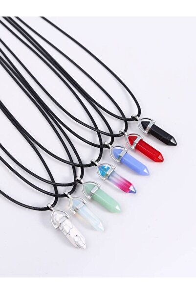 Choice مجموعة مكونة من 7 قطع/مجموعة من قلادات العمود السداسي الكريستالية البس...