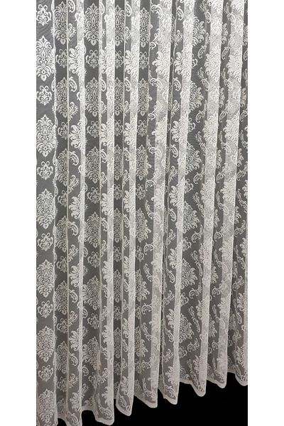 farbateks Damask Knitted Tulle Curtain 3 Layers Pleated Tulle Curtain