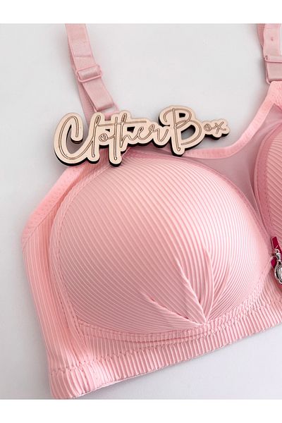 F.K Tulle Detailed Unwired and Unpadded Gathering Bra