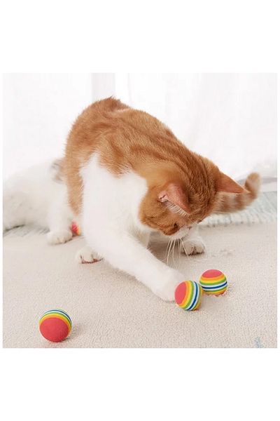 Pribor Colorful Sponge Cat Toy - 3 Teething and Device Play Balls