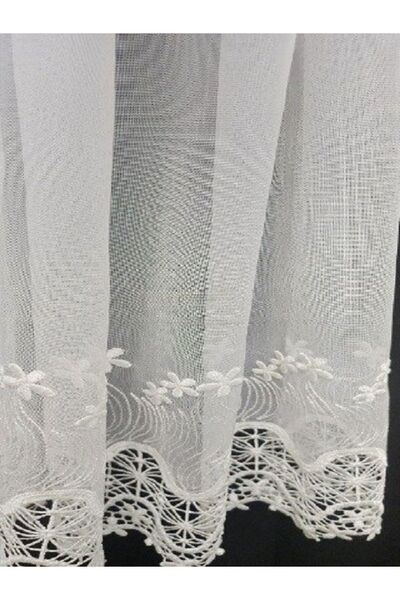 farbateks Skirt Embroidered White Tofinat Model Design Does Not Want Ironing 2 Layer Tulle Curtain