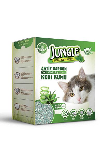 Jungle İnce Taneli Karbonlu Ve Aloeveralı Topaklanan Kedi Kumu 6 Lt