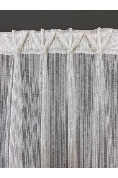 farbateks New Sewing Amarican Pleat Tulle Curtain - Silver Glitter Steel