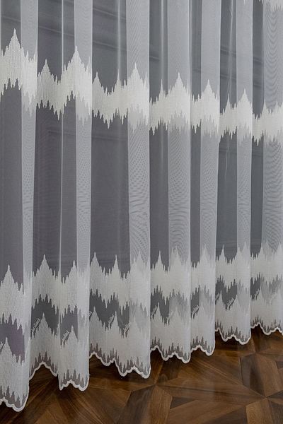 Brillant Farbateks Zigzag Sports Design - 1/3layer Pleated Tulle Curtain