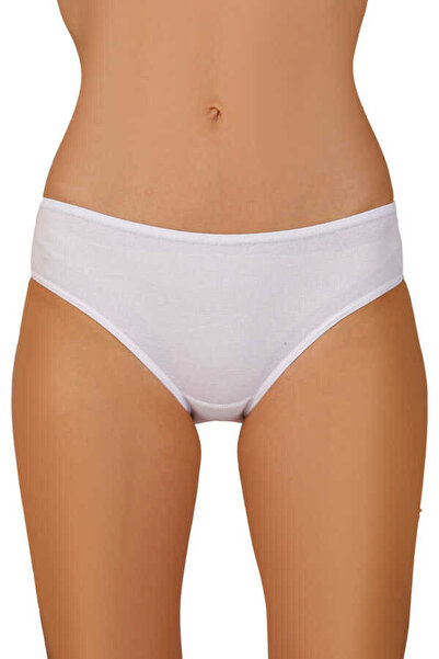 Fanilam Chiloți albi din bumbac cu nervuri Berrak pentru femei 6 buc