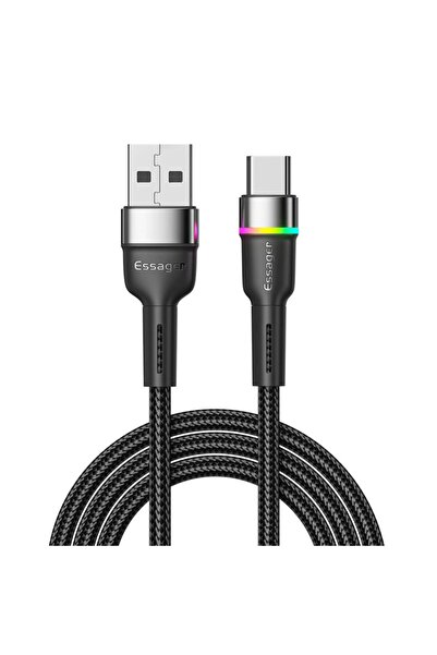 essager Led Işıklı 2 Metre 3.0a Usb To Type C Şarj Kablosu 480mbps Veri Aktar...