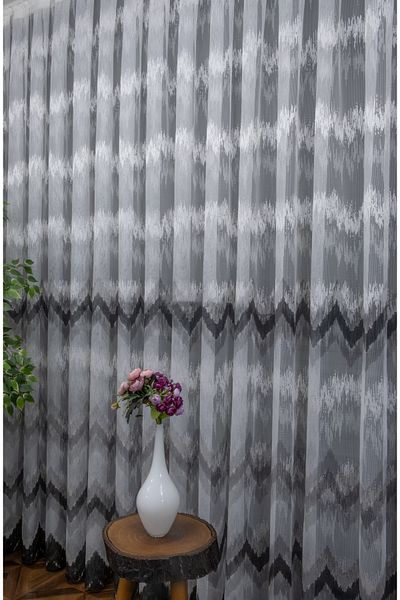 farbateks Harmony Gray Anthracite Black Smoked Tulle New Fashion Design 1e 3 Layers Pleated Tulle